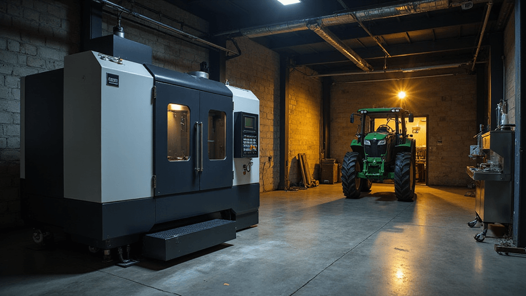 Workshop con maquinaria industrial · RentX bienes de equipo